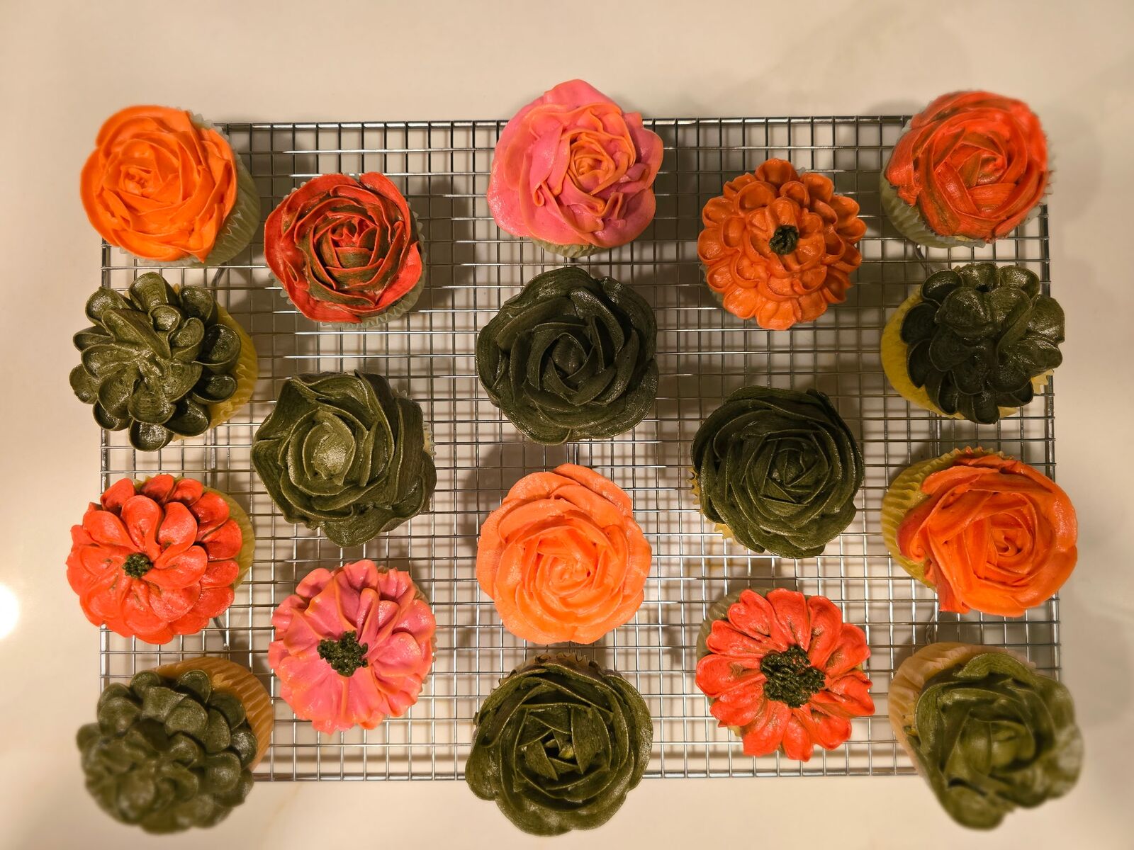 Tray of cupcakes ready for a market table